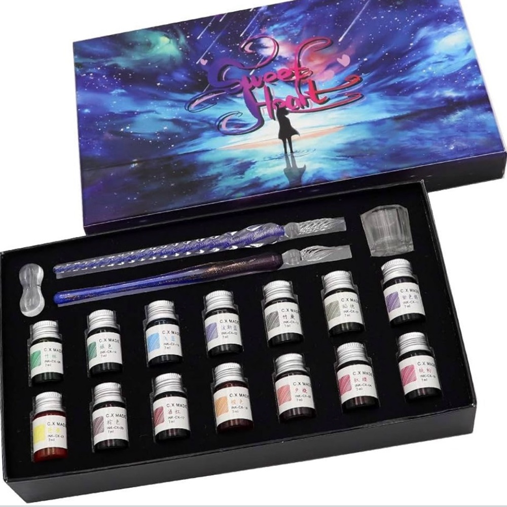 Colorful writing Kit with Tools  glass pen